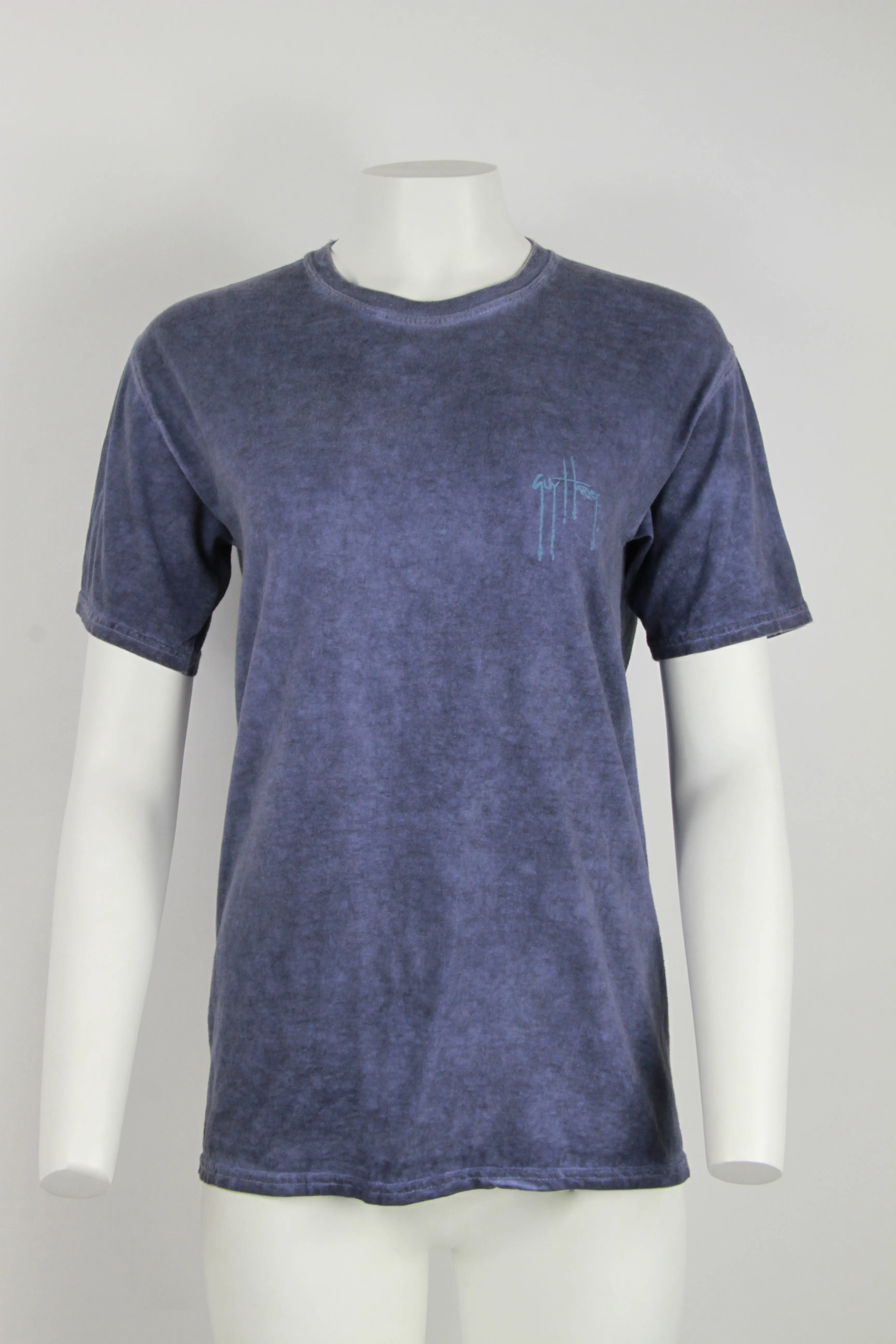 Guy Harvey dark tie dye t-shirt with sword fish screen print - S