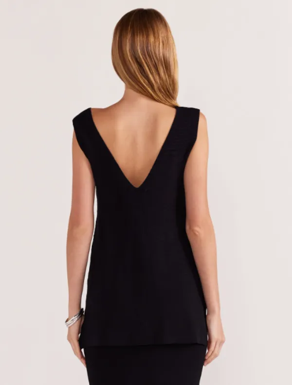Kaia Knit Tunic Top Black