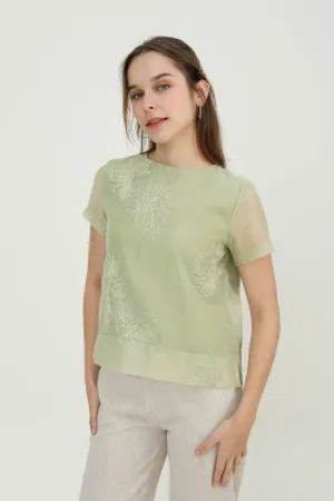 Light Jade Chiffon Women Blouse