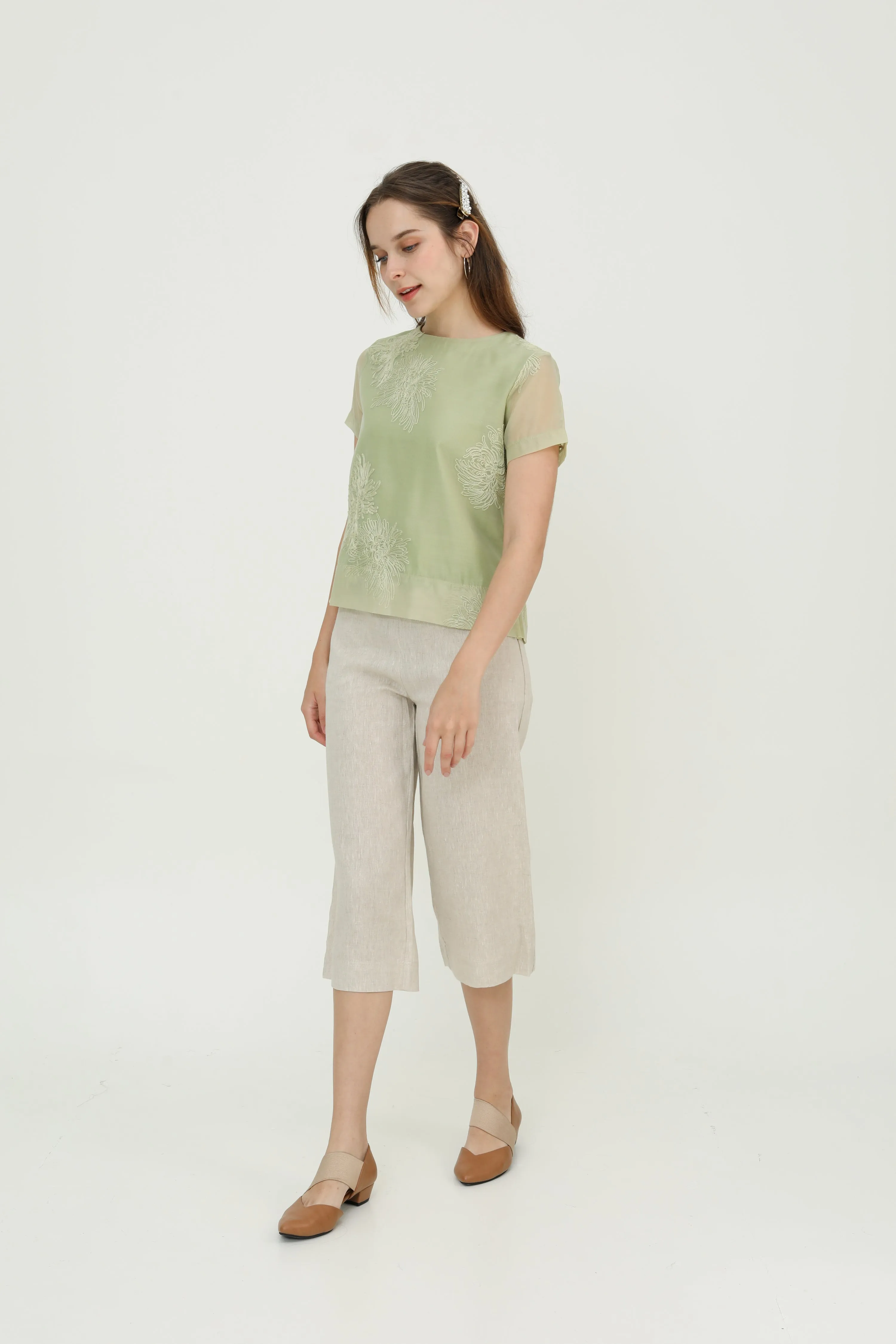 Light Jade Chiffon Women Blouse