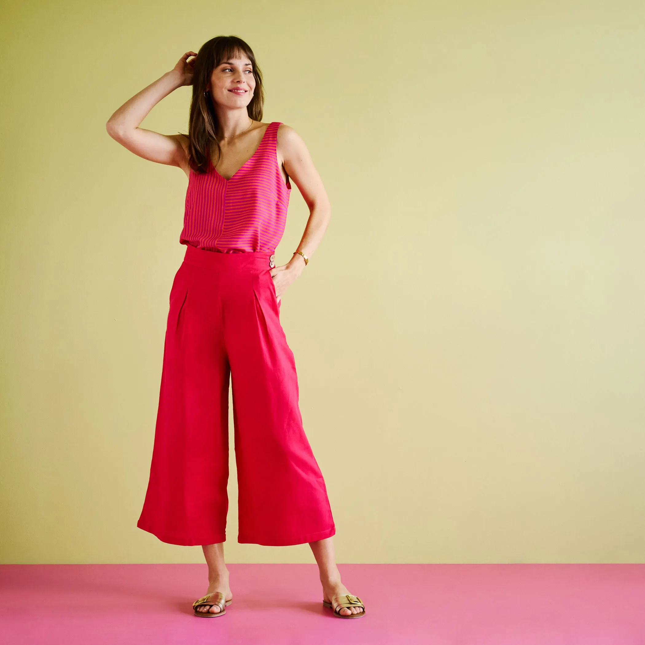 Linen Culottes - Magenta