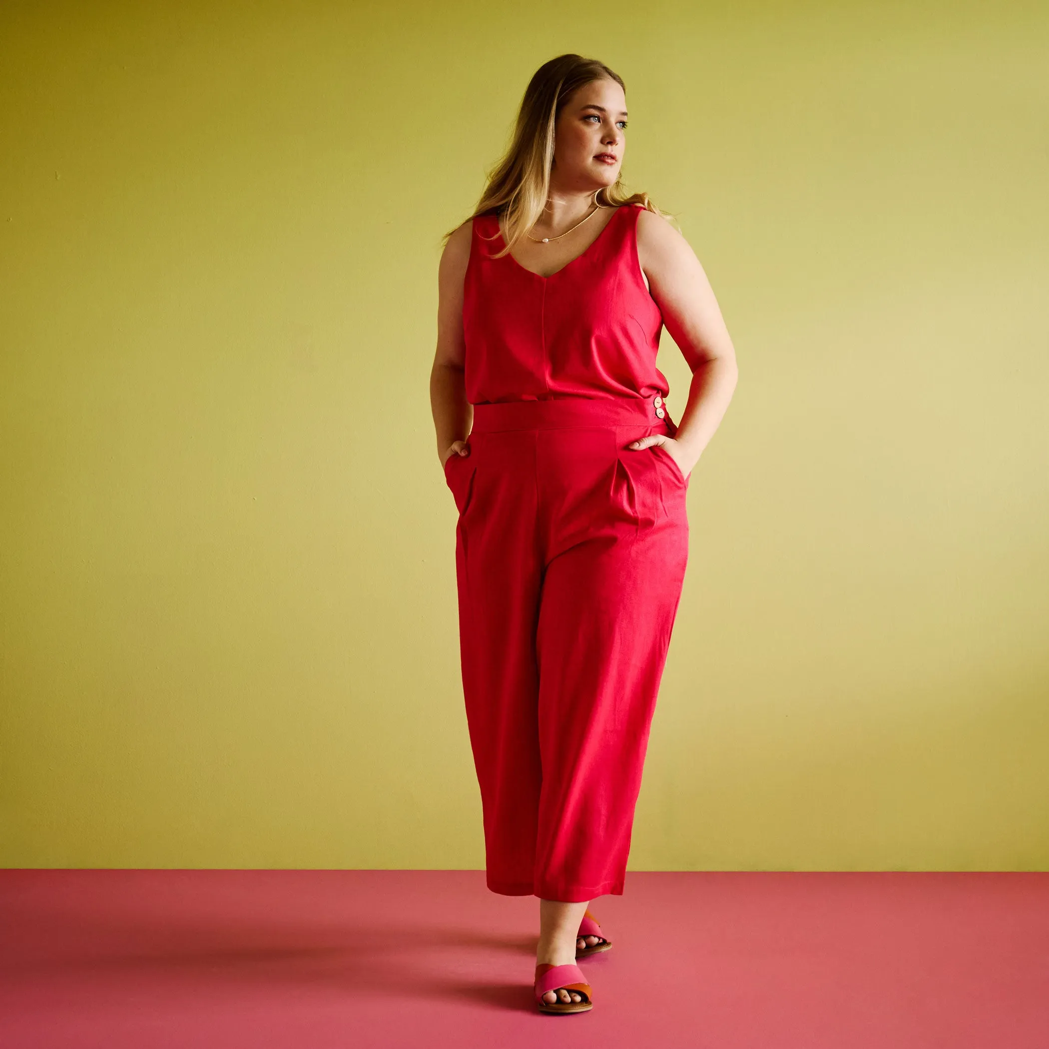 Linen Culottes - Magenta