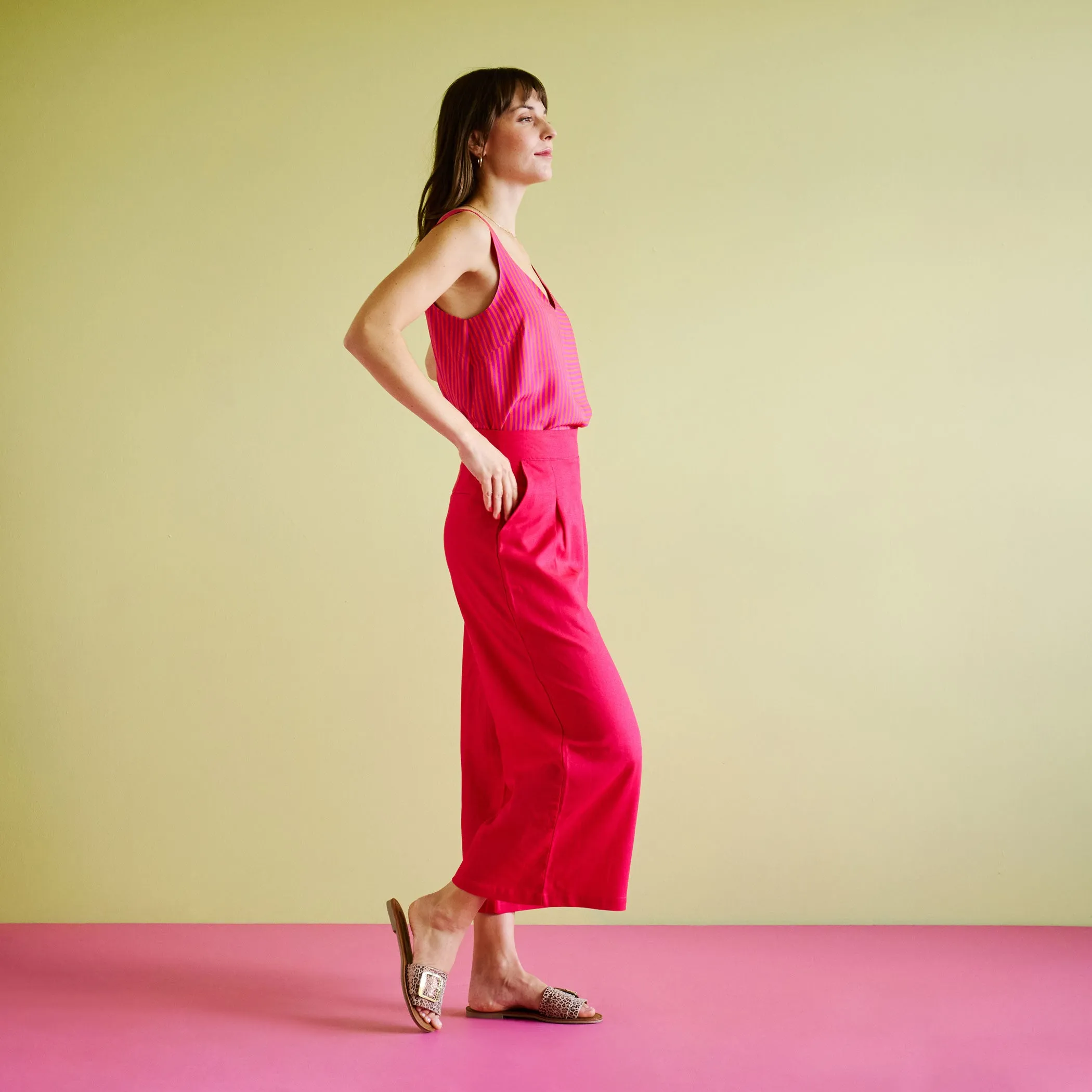 Linen Culottes - Magenta