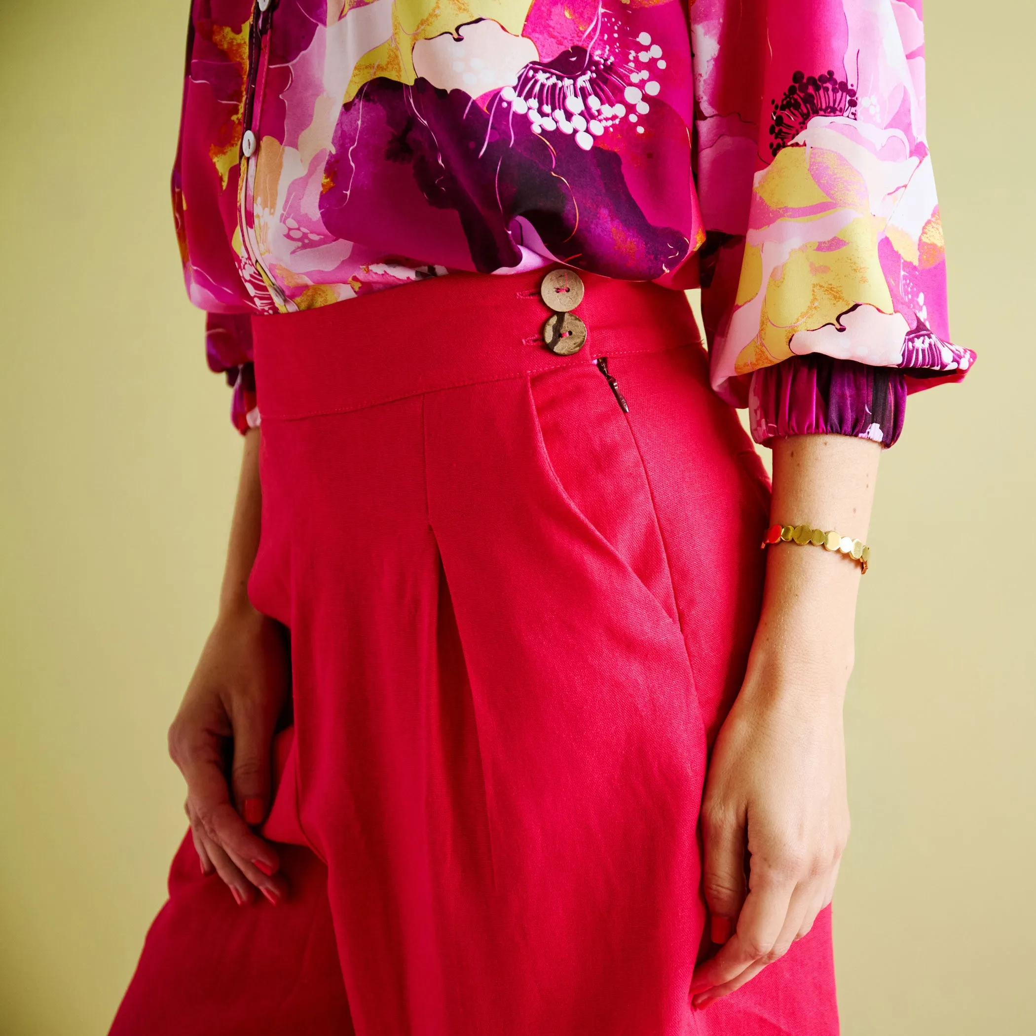 Linen Culottes - Magenta