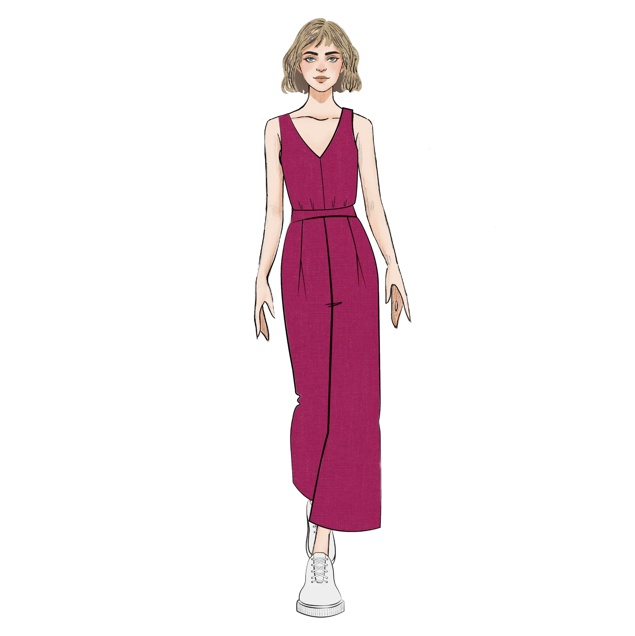 Linen Culottes - Magenta
