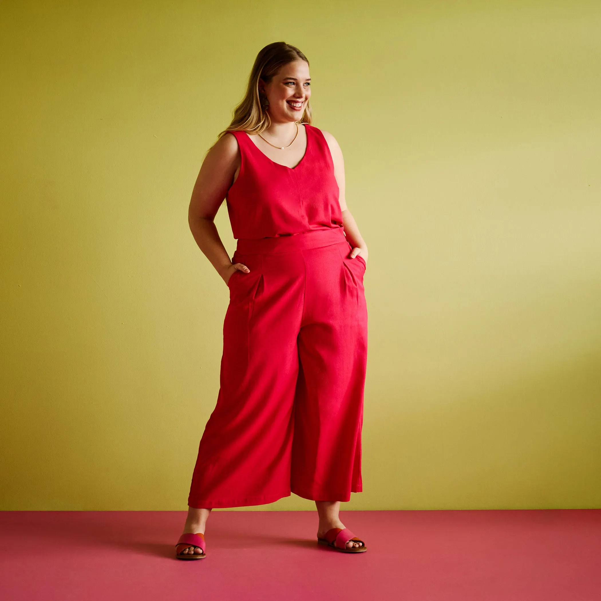 Linen Culottes - Magenta