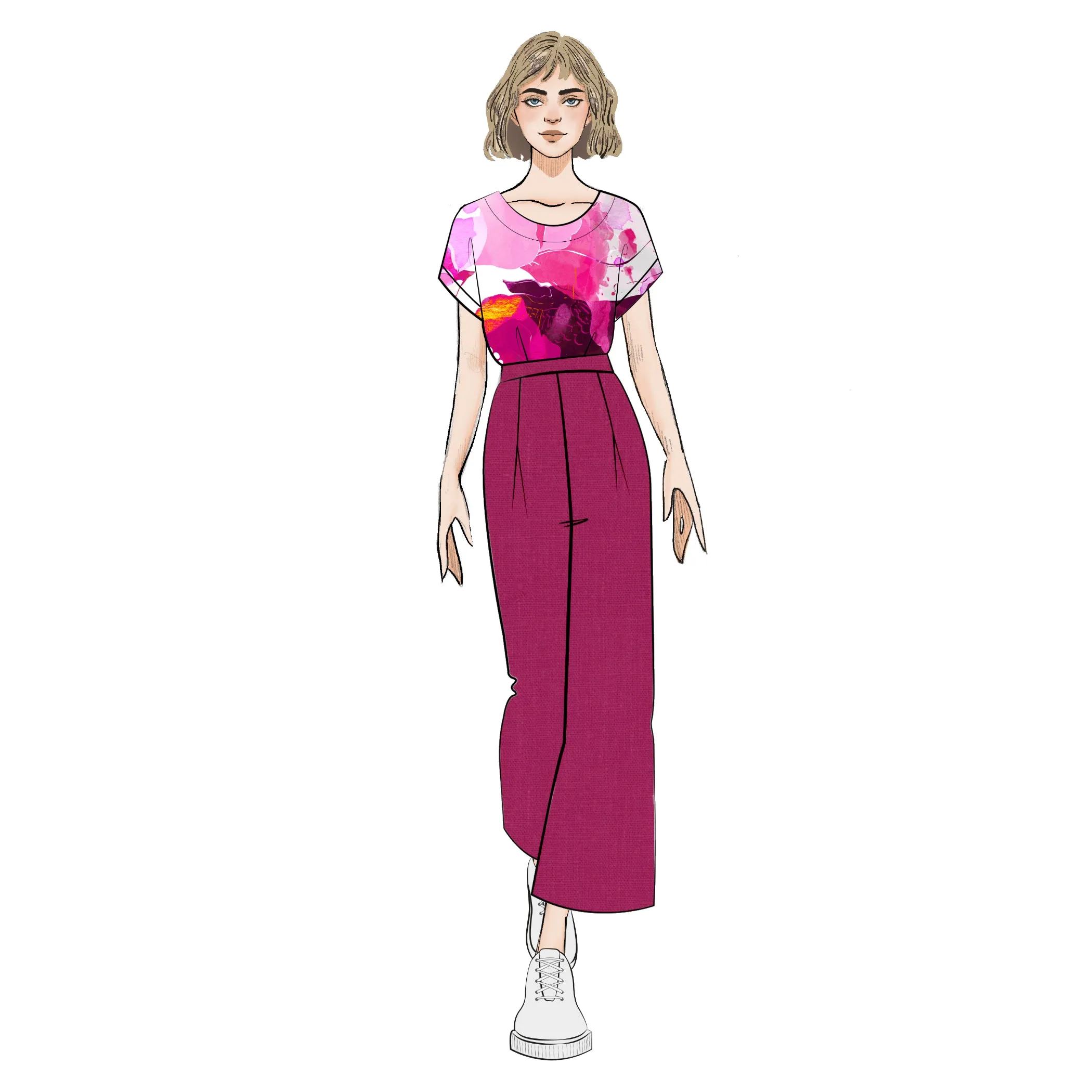 Linen Culottes - Magenta