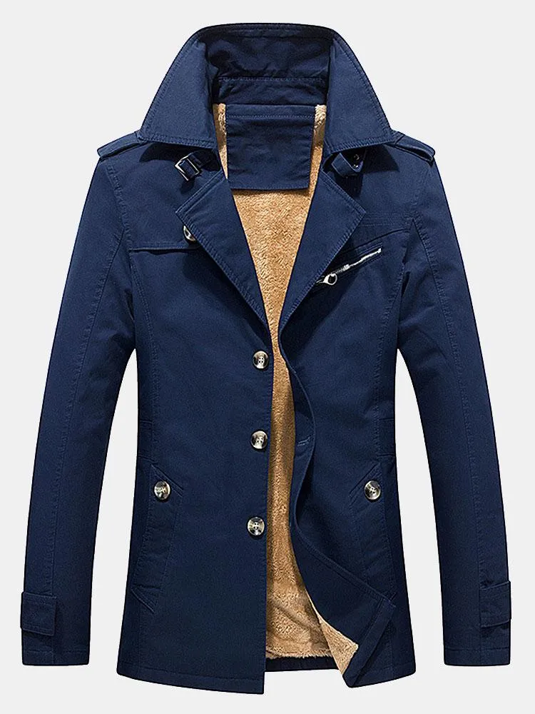 Long Line Teddy Lined Chino Coat