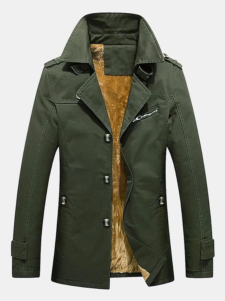 Long Line Teddy Lined Chino Coat