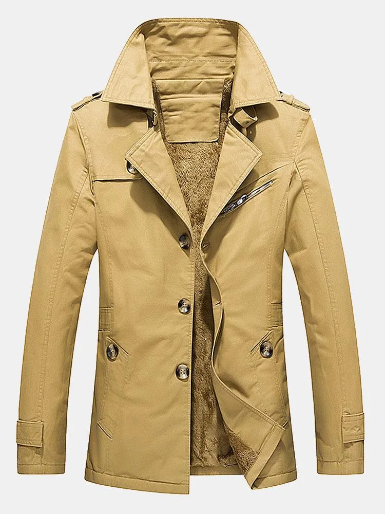 Long Line Teddy Lined Chino Coat