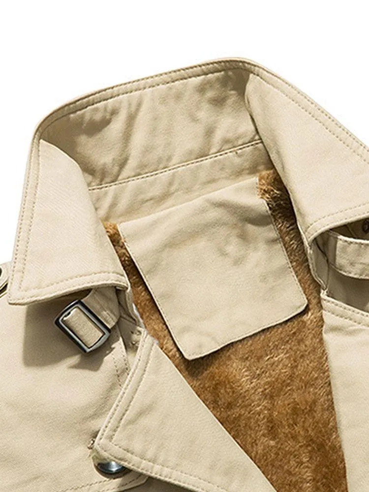 Long Line Teddy Lined Chino Coat