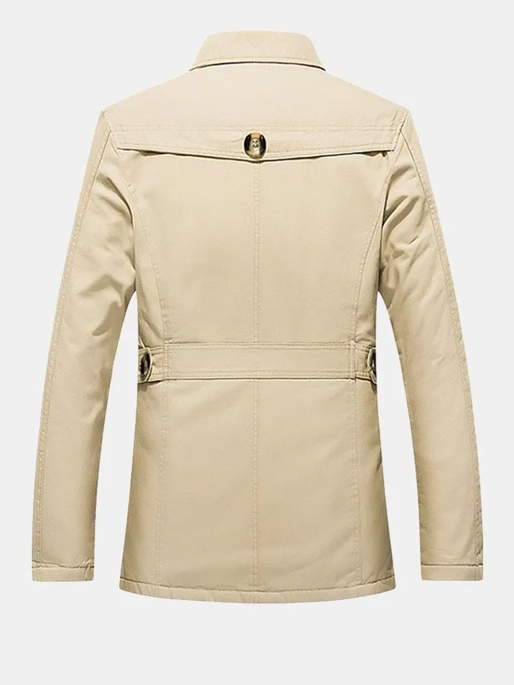 Long Line Teddy Lined Chino Coat