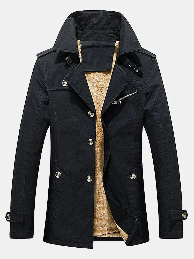 Long Line Teddy Lined Chino Coat