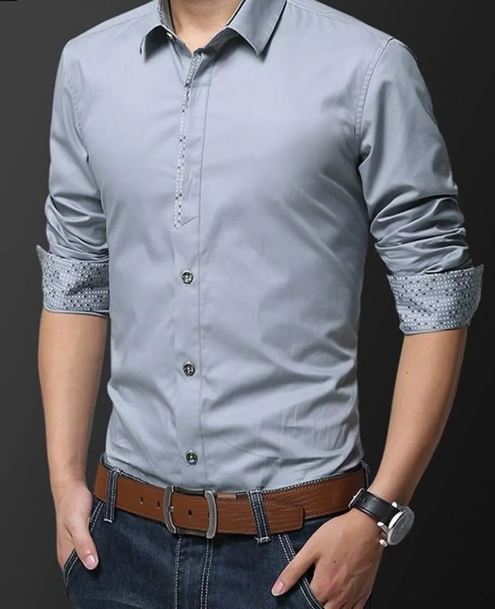 Mens Three Button Style Slim Fit Shirt