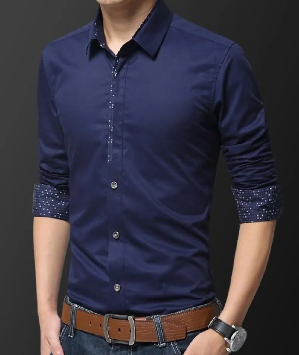 Mens Three Button Style Slim Fit Shirt