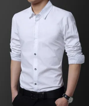 Mens Three Button Style Slim Fit Shirt