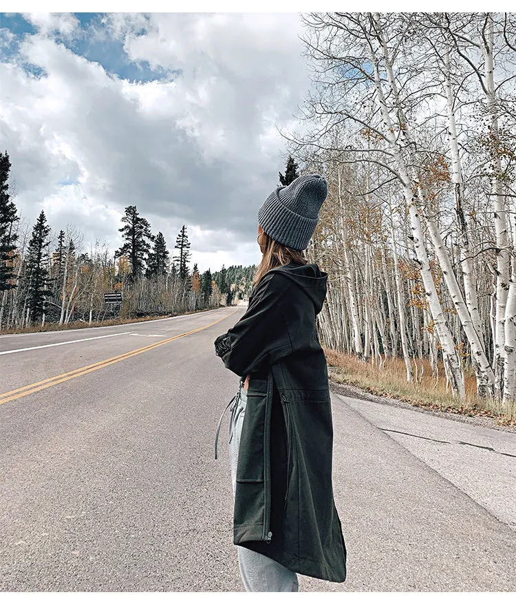 MISCHIEF LONGLINE TRENCH COAT WITH HOOD