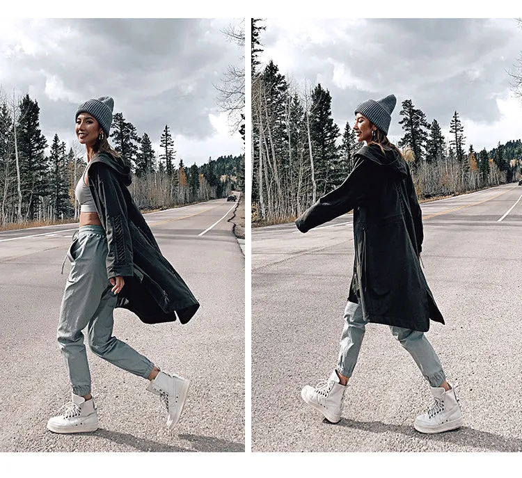 MISCHIEF LONGLINE TRENCH COAT WITH HOOD