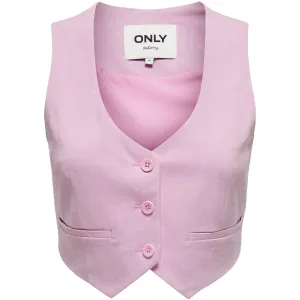 Only donna gilet Alba s/l crop fit 15318796 Rosa lavanda