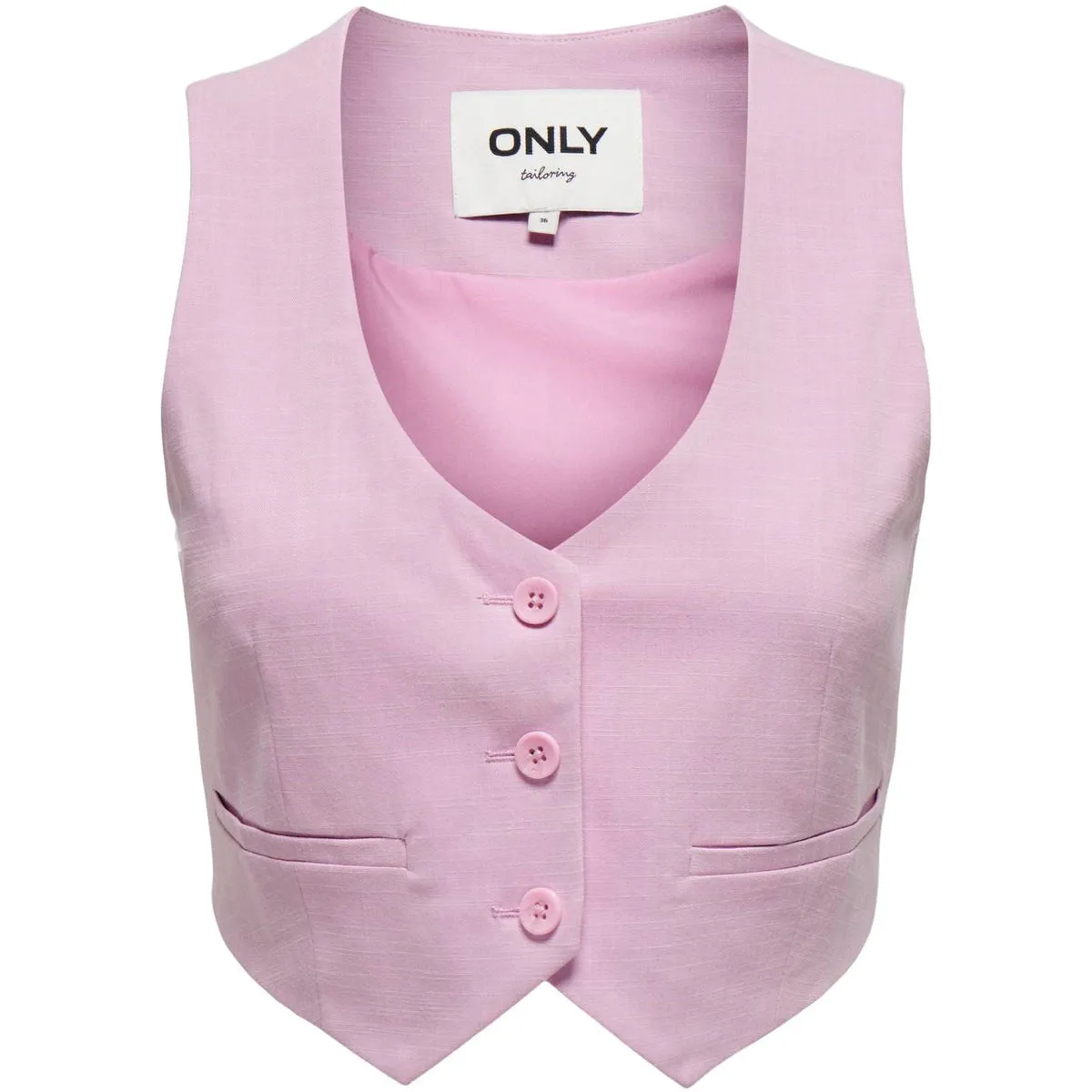 Only donna gilet Alba s/l crop fit 15318796 Rosa lavanda