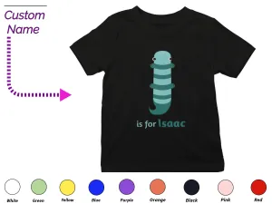 Personalized Kids Tshirt Gift For Toddler Girls with Letter I On Shirt