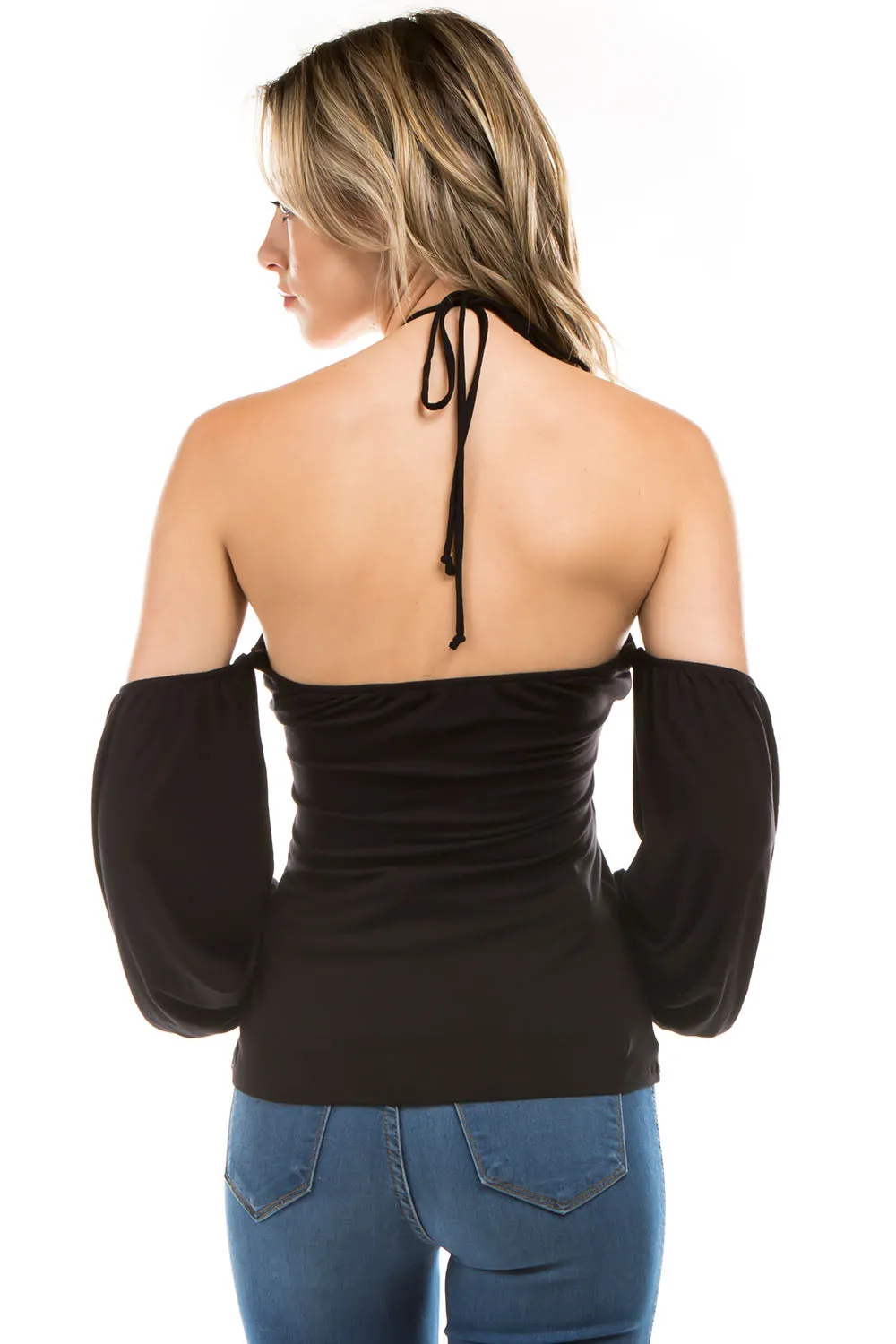 ROWAN HALTER TOP (BLACK)- VT2988