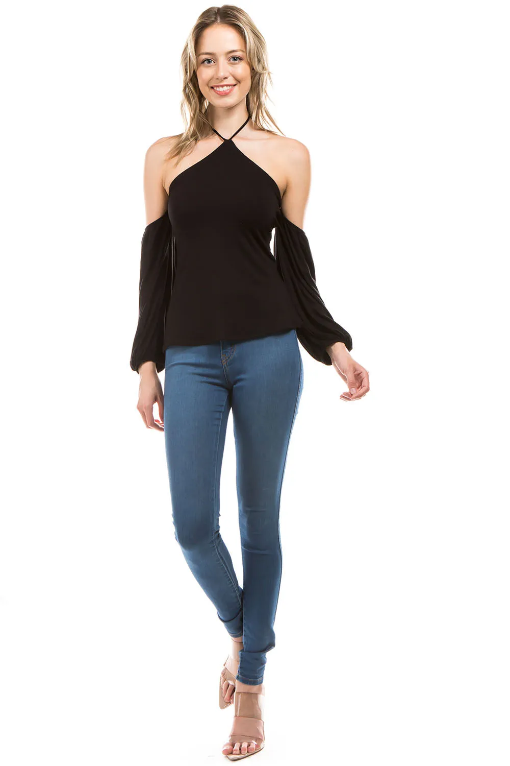 ROWAN HALTER TOP (BLACK)- VT2988