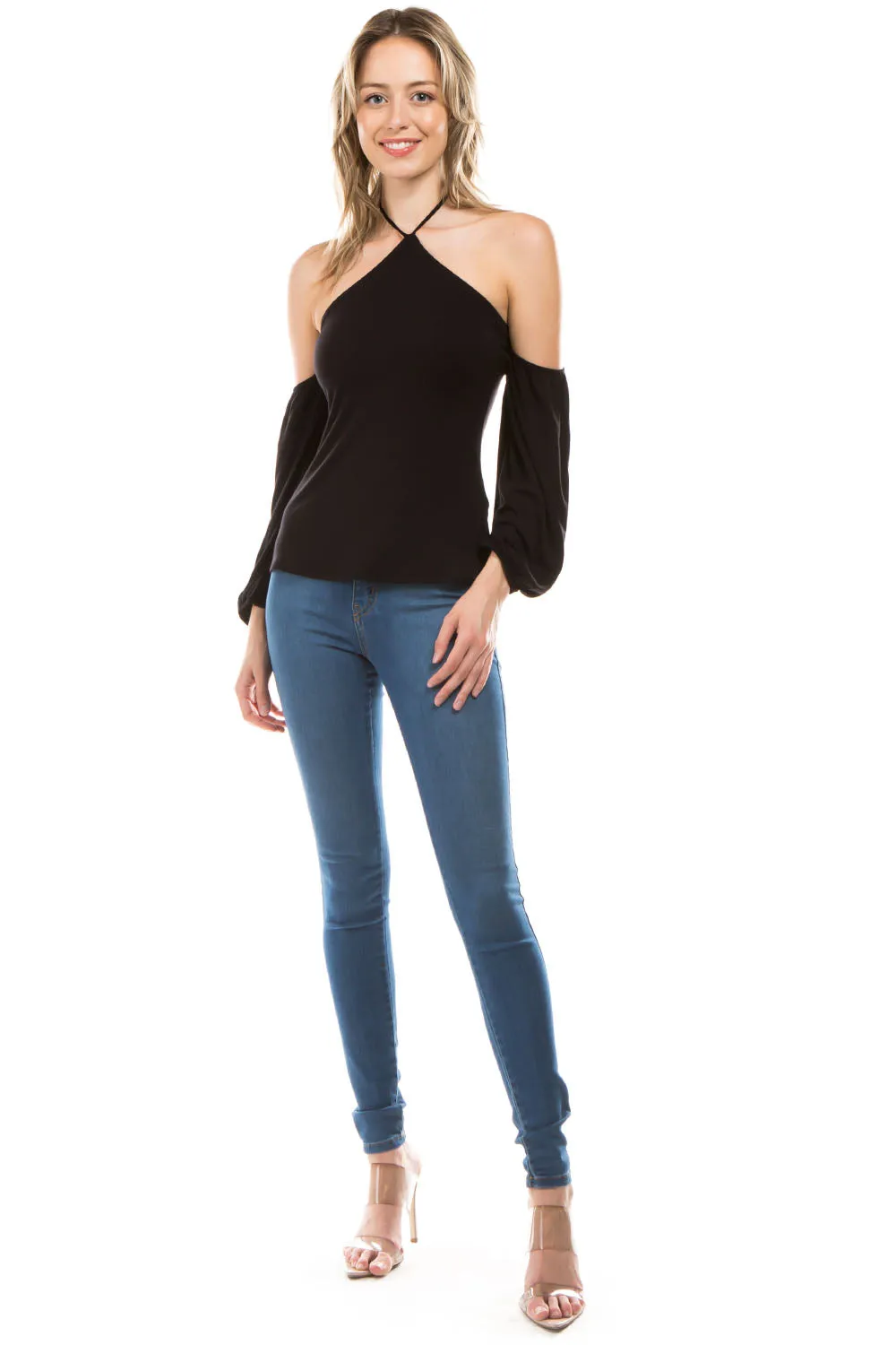 ROWAN HALTER TOP (BLACK)- VT2988