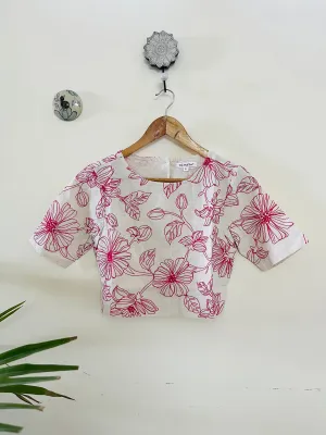 SALE- DORI EMBROIDERY CROP TOP MAGENTA