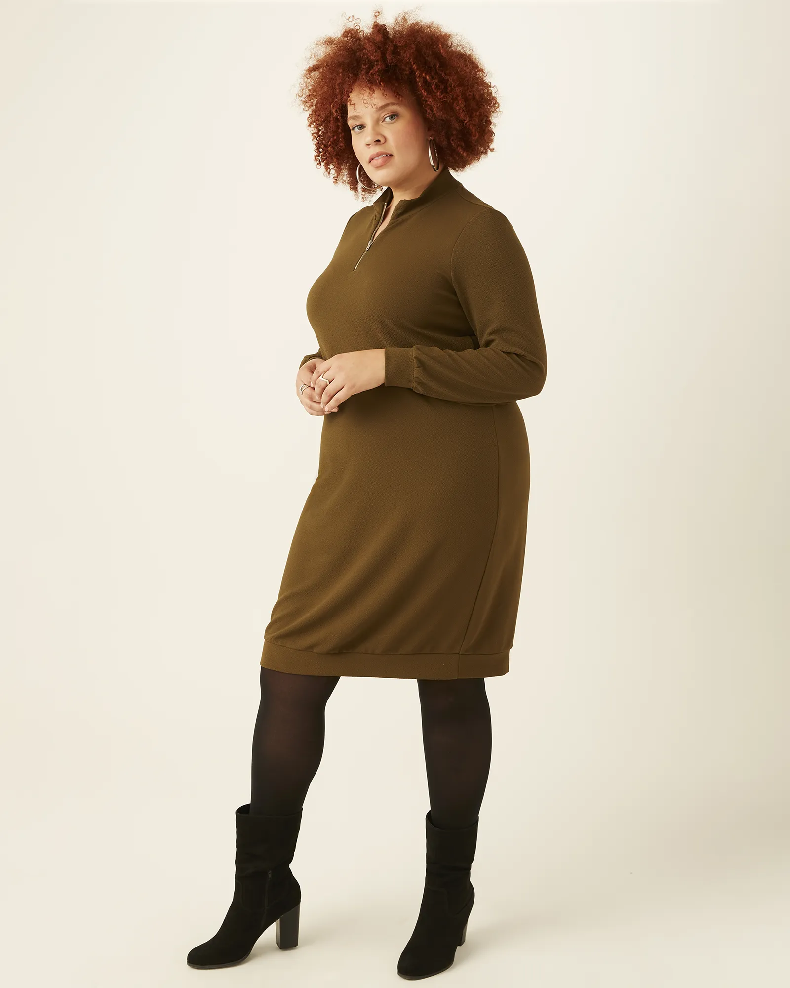Samantha Sweater Dress | Olive Green