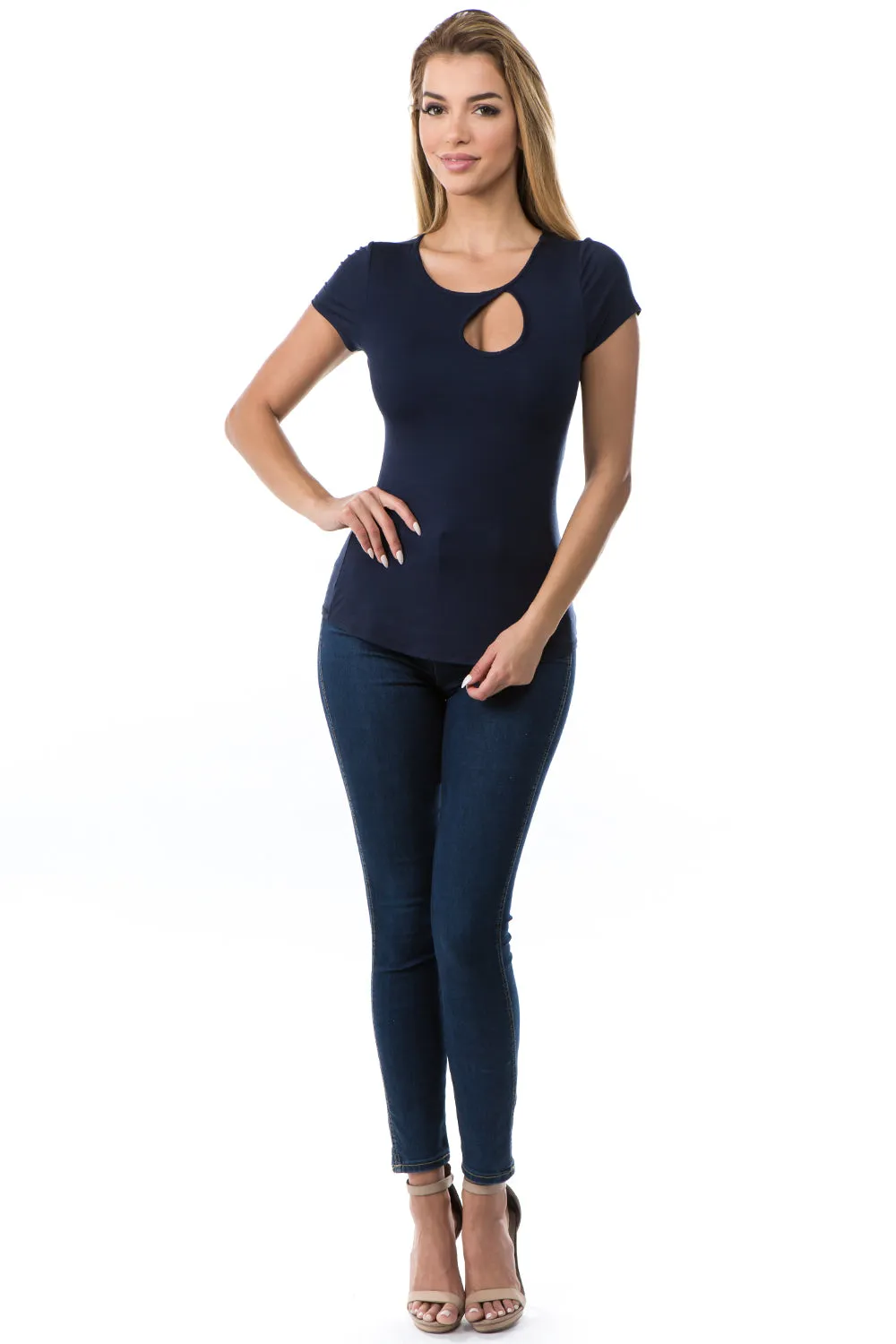 SERA FR KEYHOLE TOP (NAVY)- VT2684