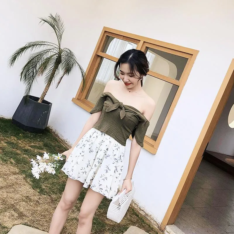 Shorts Women Summer Chiffon Skorts Loose Printed Culottes Casual Plus Size High Waist Wide Leg Pants Shorts