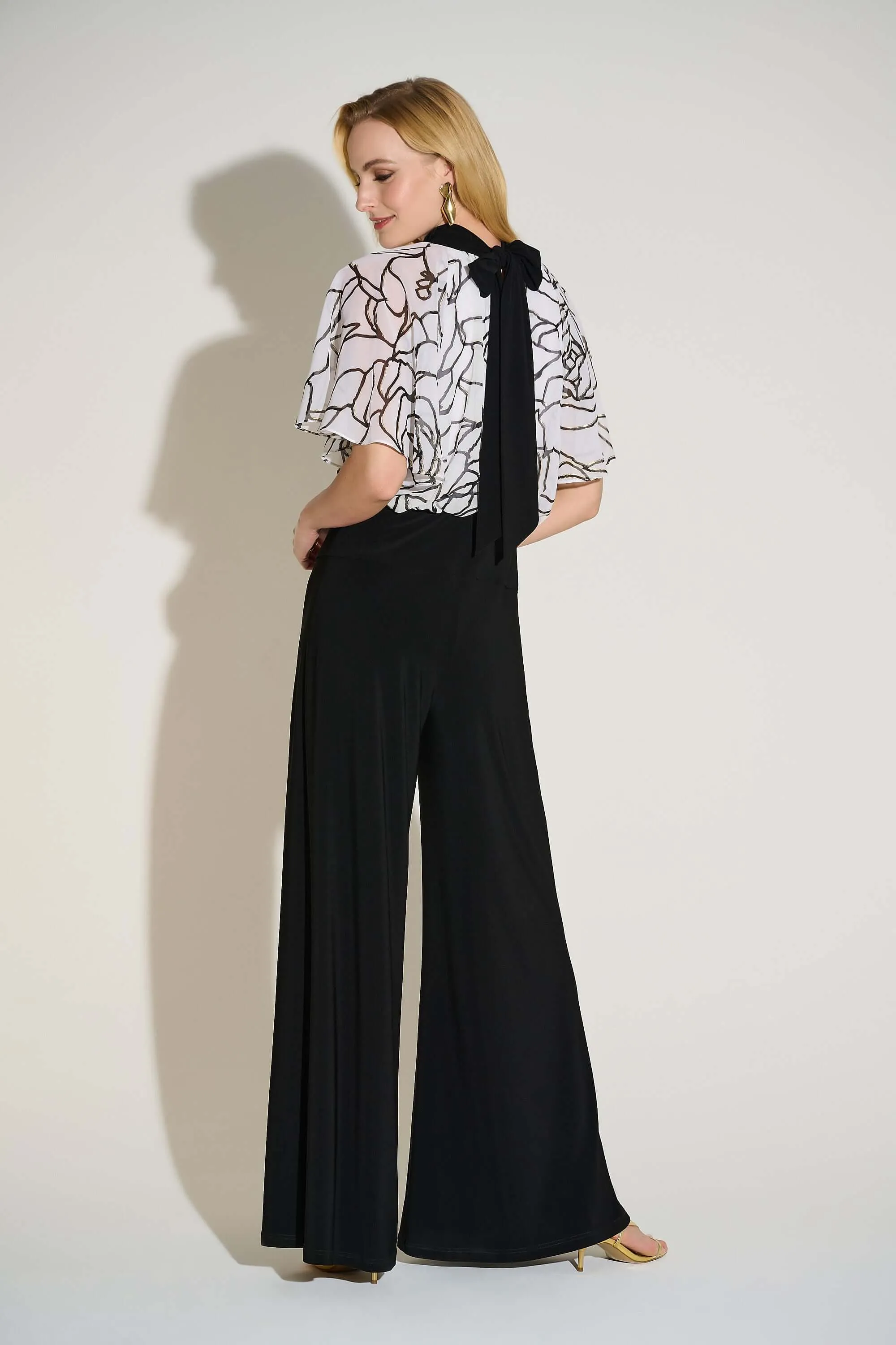 Signature by Joseph Ribkoff Elegant Jumpsuit in Black Vanilla 253733