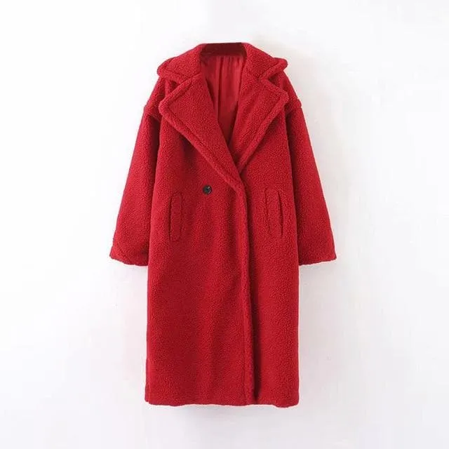 SOLID TEDDY FUR COAT
