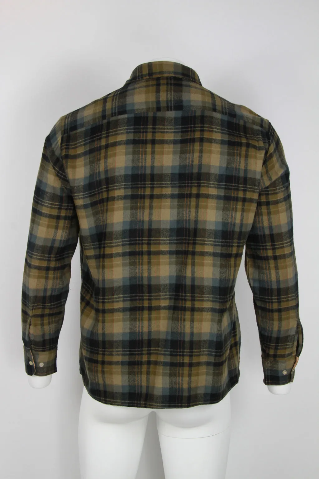 Two pocket flannel shirt - Brown, blue and black check - L