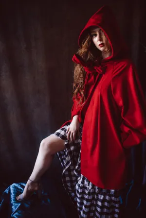 Wallis - Pleated Coat with Hood and Bow