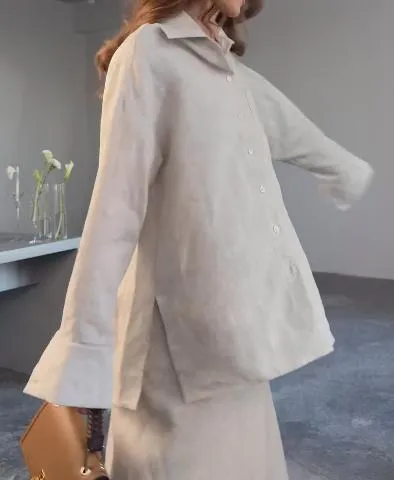 White Cotton Linen Summer Blazer