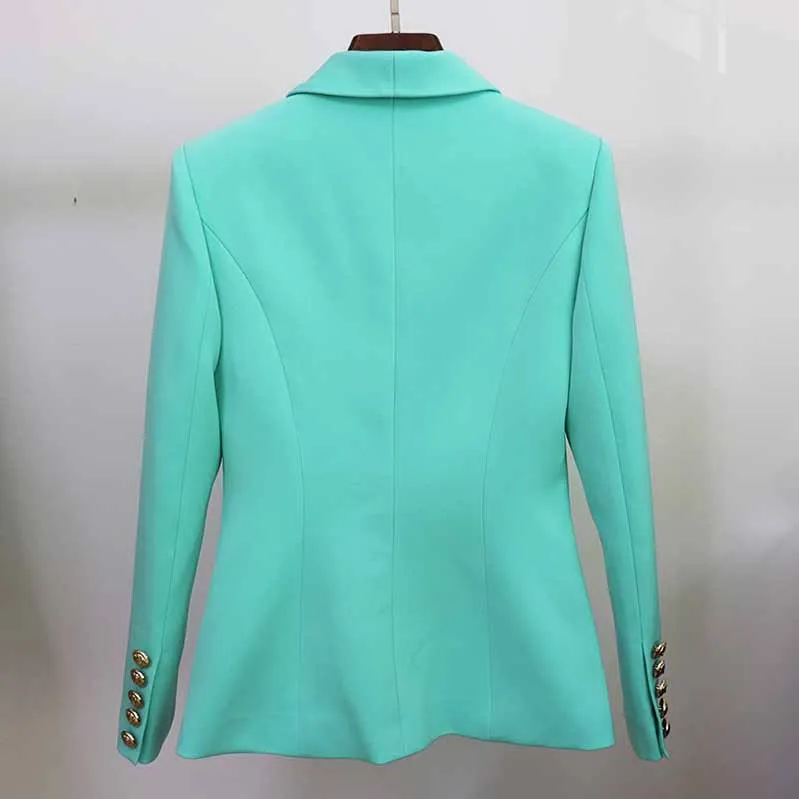 Women's Coats Mint Green Jacket Long Sleeves Blazer Breasted Coat