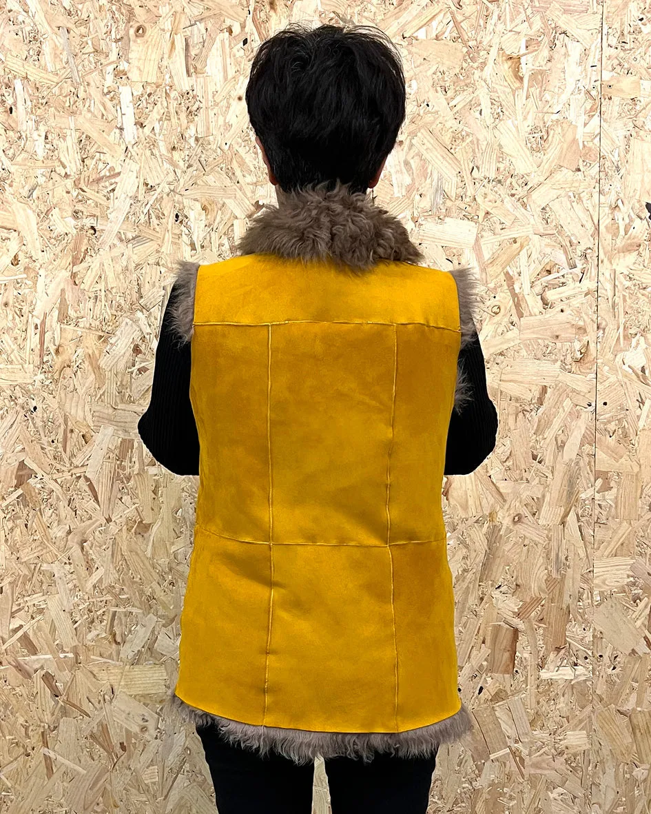 YELEK REVERSIBLE GILET /  MUSTARD   MOCHA