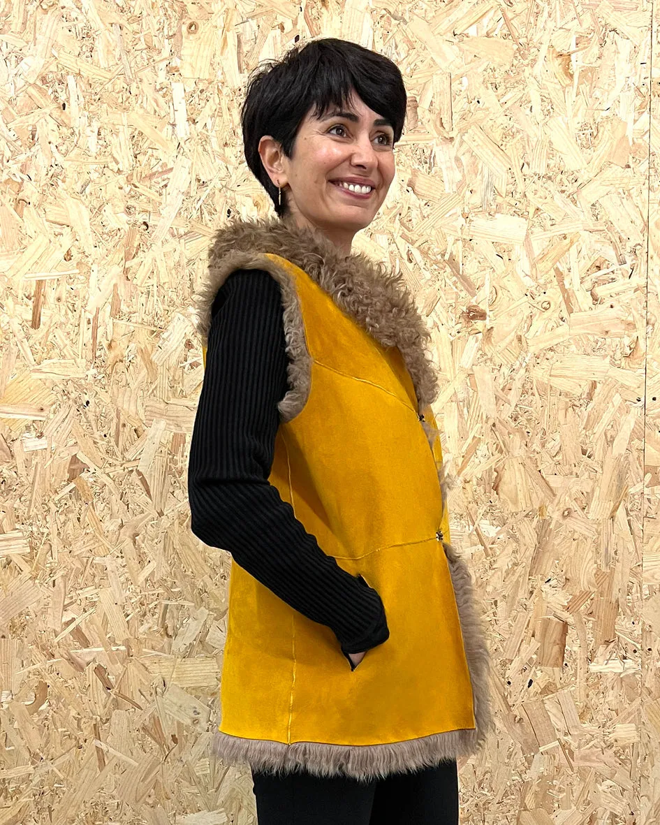 YELEK REVERSIBLE GILET /  MUSTARD   MOCHA