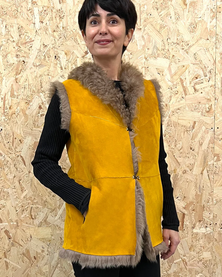 YELEK REVERSIBLE GILET /  MUSTARD   MOCHA